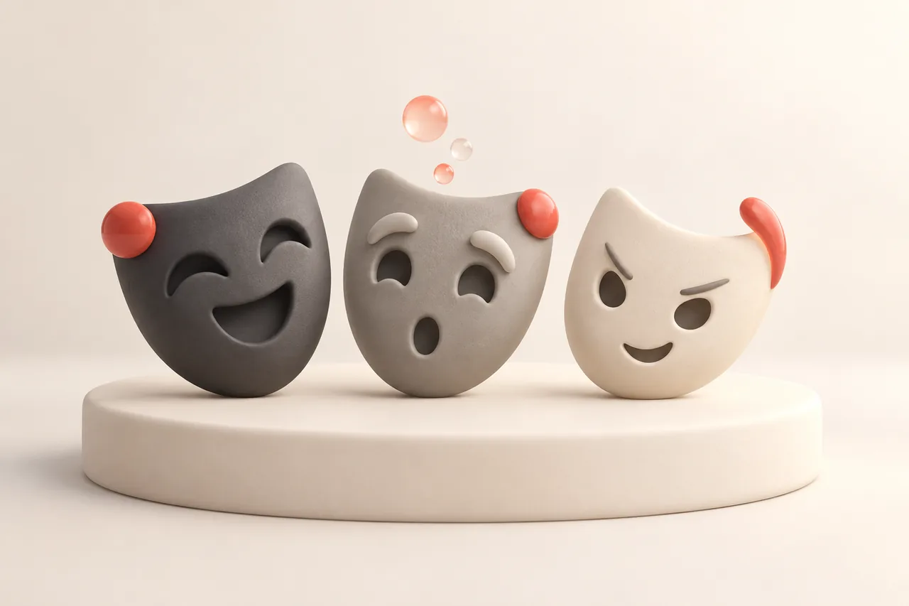 Three expressive AI character masks for anime, game and roleplay voice casting