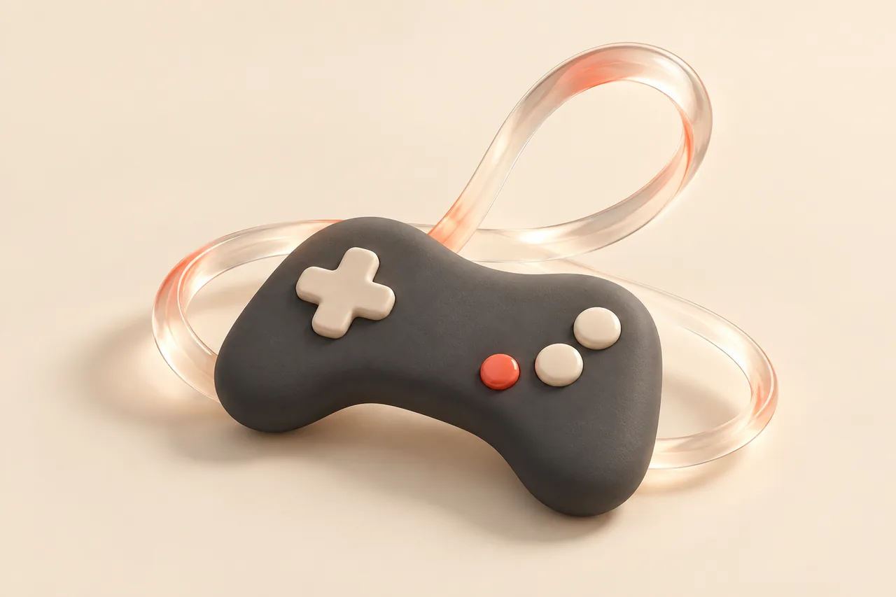 A matte controller-shaped form with a glass voice ribbon for AI voice for gaming