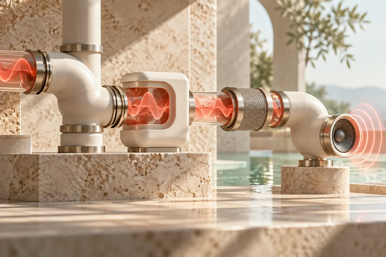 Cream pipeline modules carrying a coral glass voice waveform for Pipecat text to speech