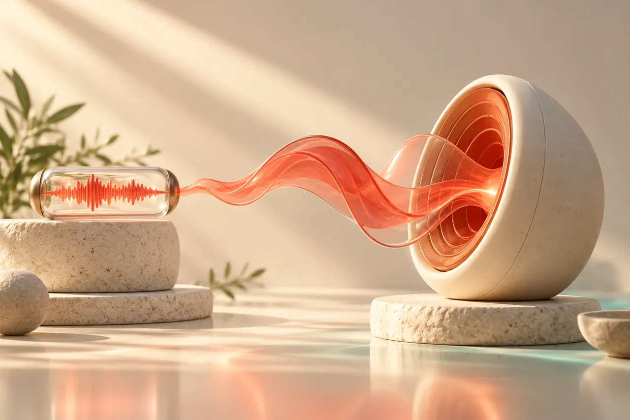 A short waveform capsule flowing into a reusable ceramic voice resonator